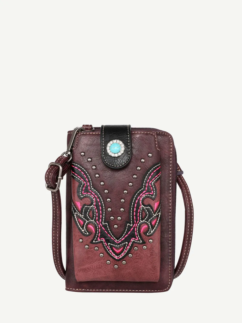 Montana West Laser Cut-out Buckle Crossbody Phone Wallet