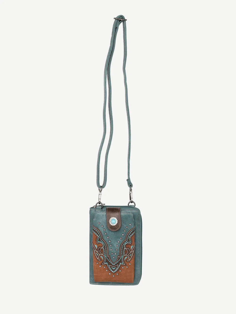 Montana West Laser Cut-out Buckle Crossbody Phone Wallet