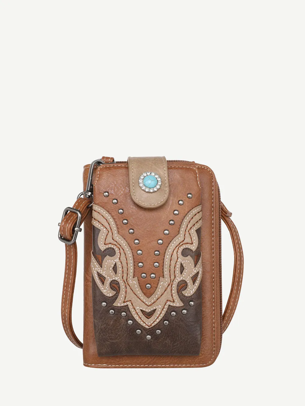 Montana West Laser Cut-out Buckle Crossbody Phone Wallet