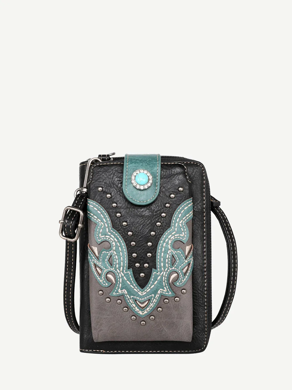 Montana West Laser Cut-out Buckle Crossbody Phone Wallet