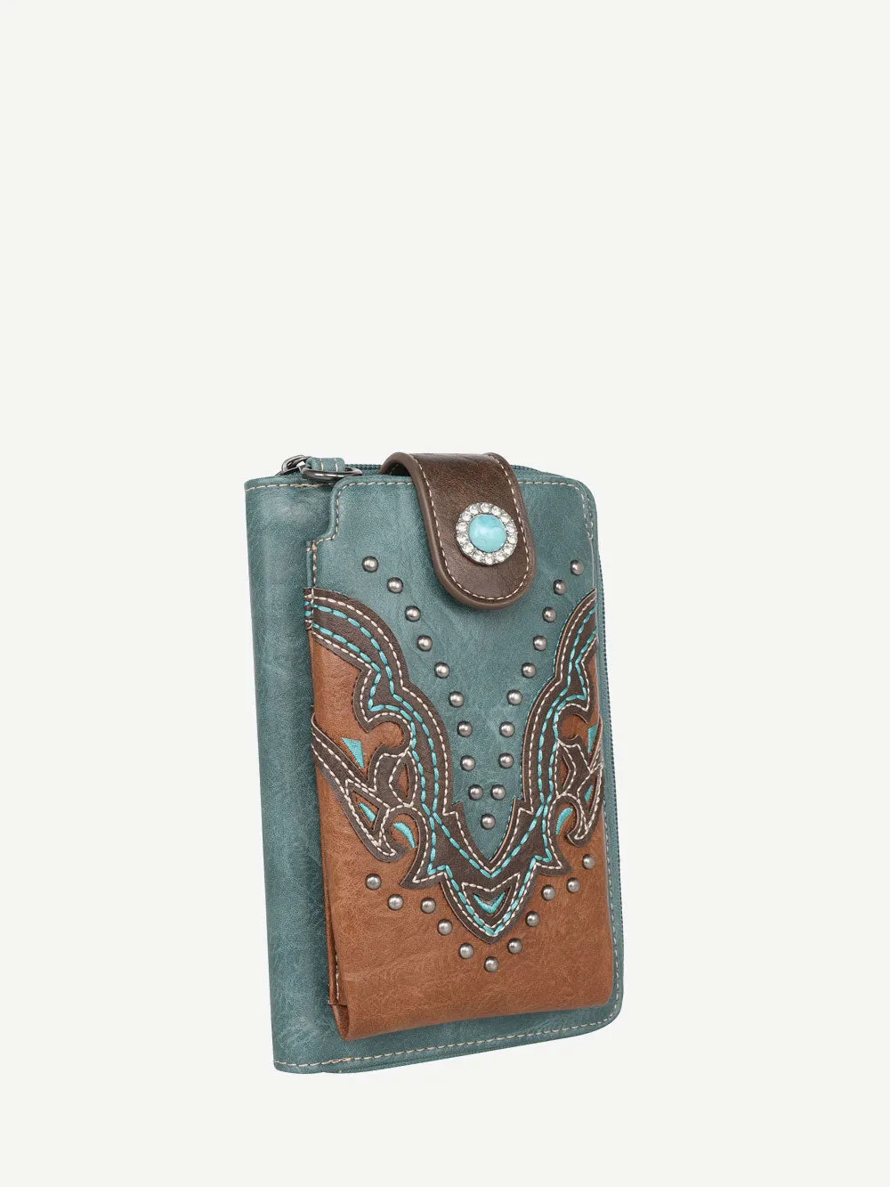 Montana West Laser Cut-out Buckle Crossbody Phone Wallet