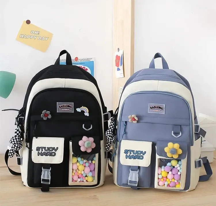 New High School Five-Piece set of Multi-Compartment Fashion Schoolbag 3002