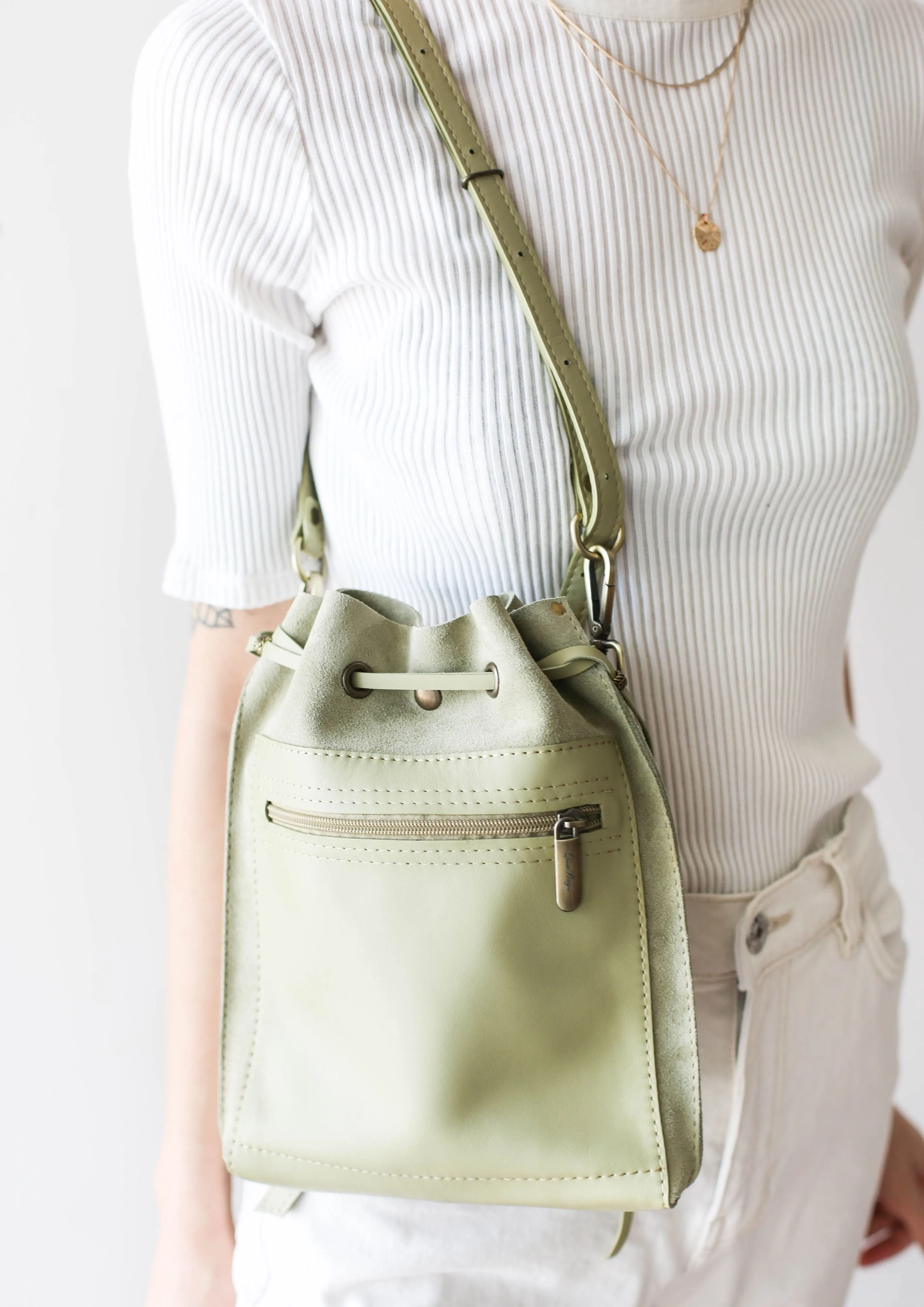 Olive Designer Mini Bag - Small Leather Bag