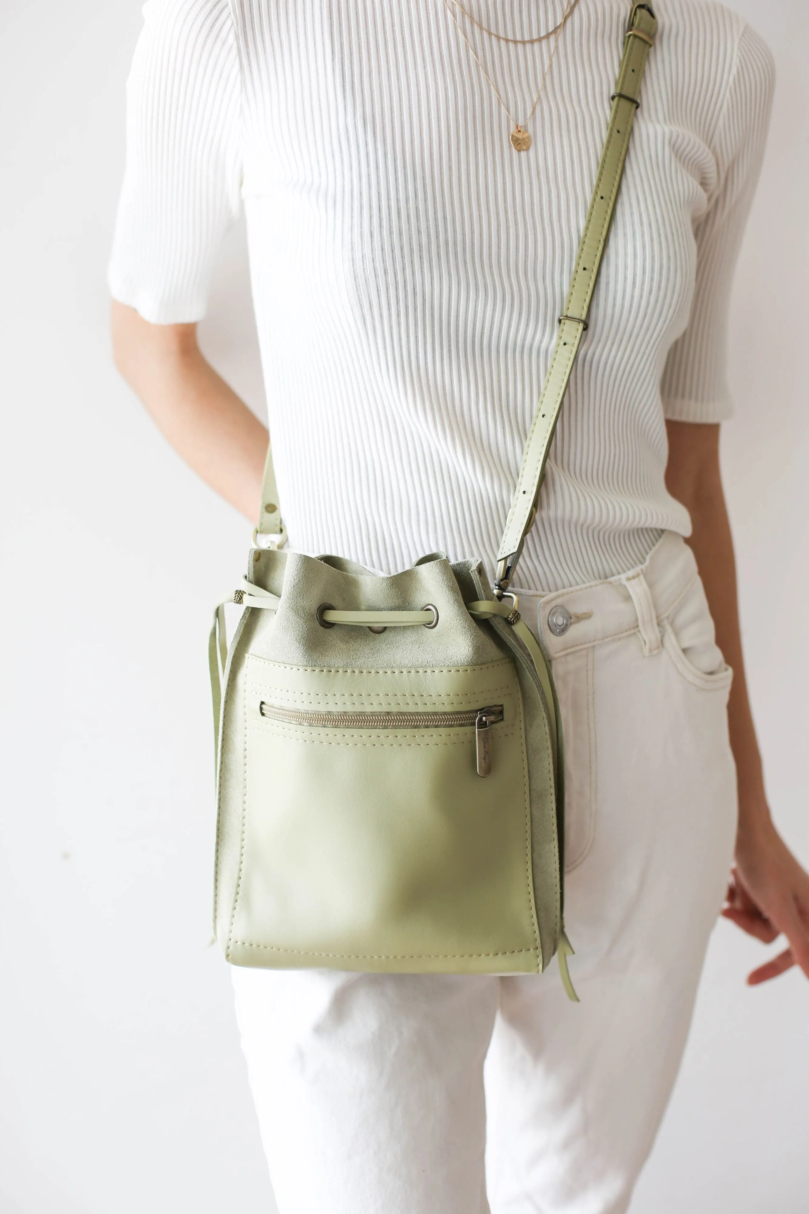 Olive Designer Mini Bag - Small Leather Bag