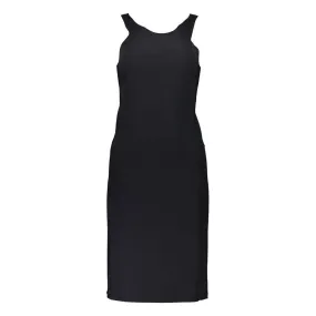 Patrizia Pepe Elegant Crew Neck Dress with Logo Detail