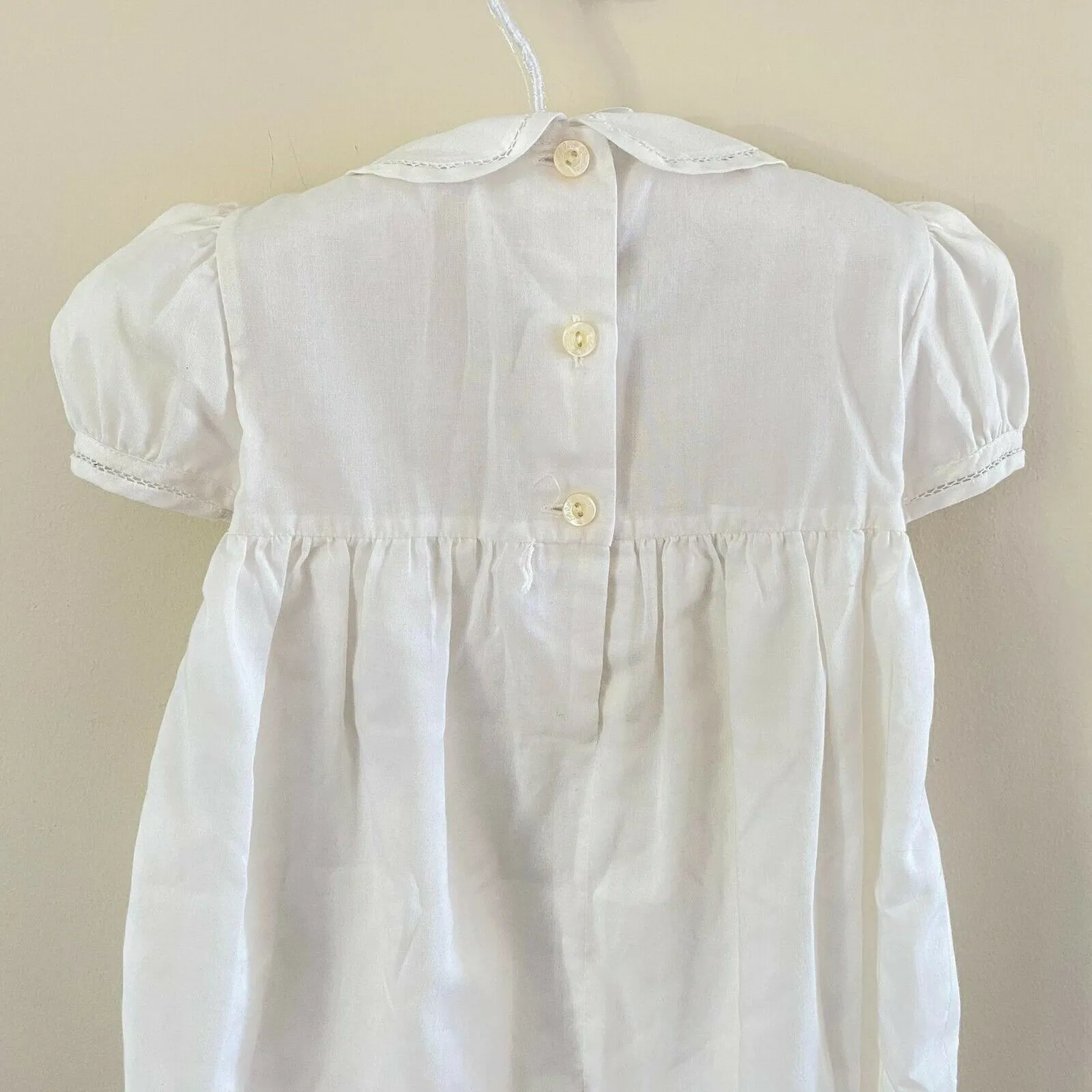 Pili Carrera Smocked White Romper One Piece Baby Toddler 18 Months