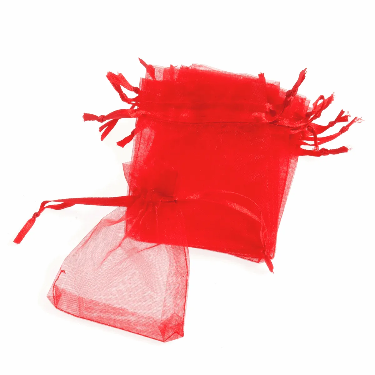 Red Organza Wedding Favour Bags - 7.5 x 10cm (Pack of 10)