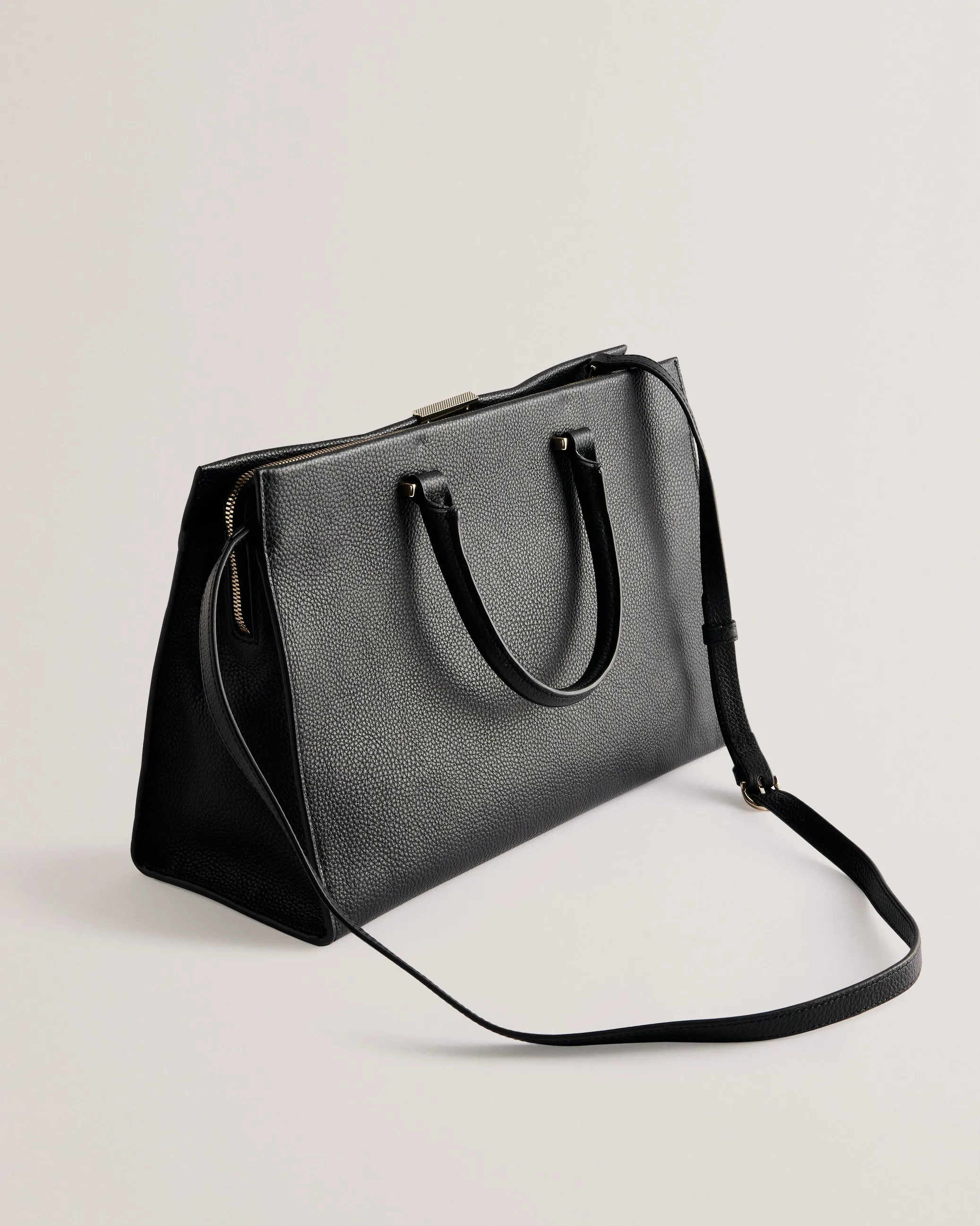 Rosane Bar Detail Medium Tote Bag Black