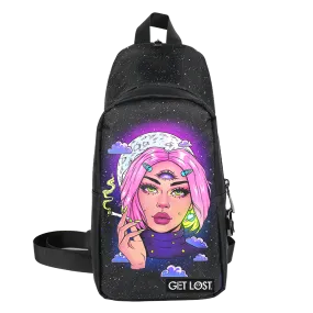 Smell-Proof Premium Convertible Shoulder Bag (GALACTIC PINK HAIR GIRL)