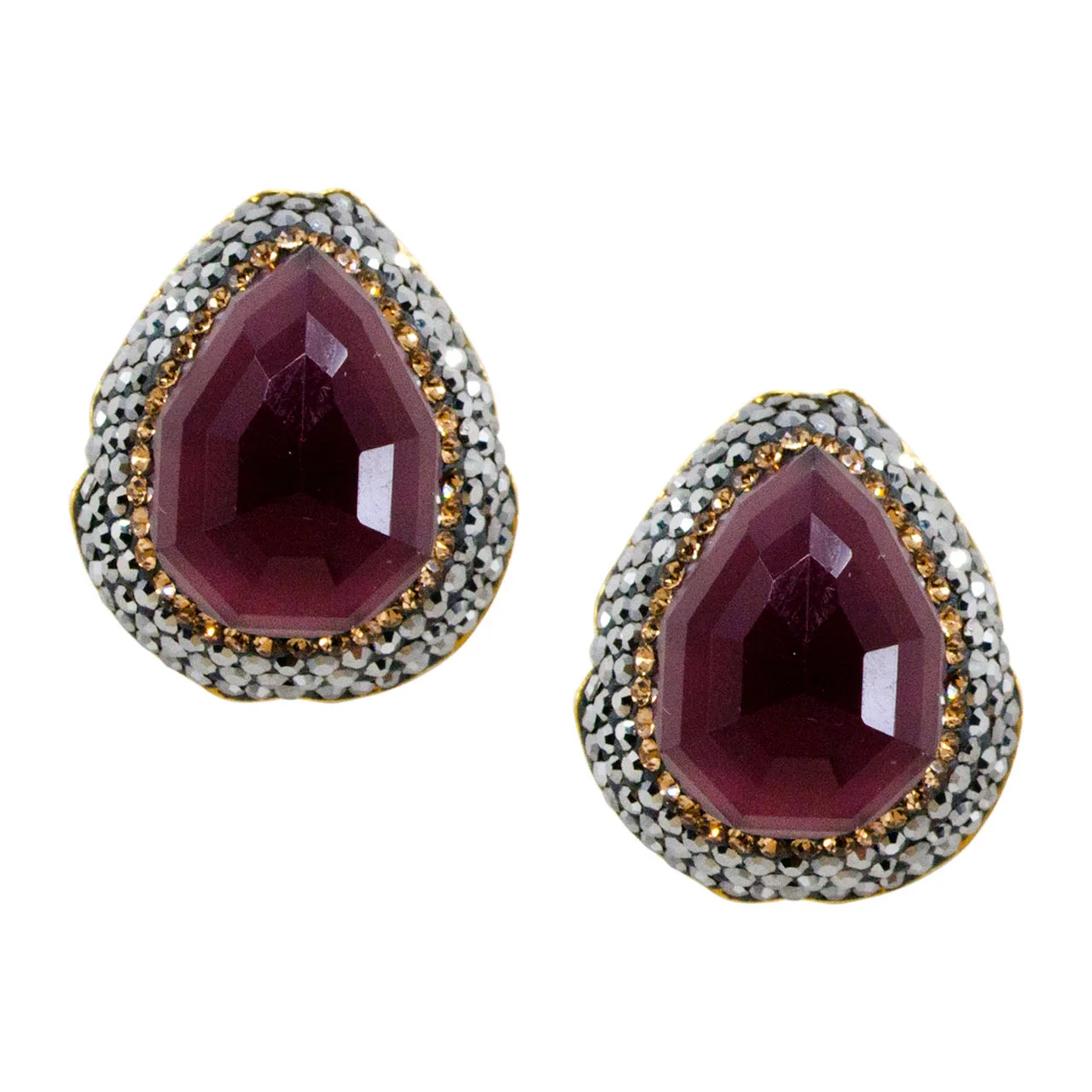 Sparkling Amethyst Pierced Earrings