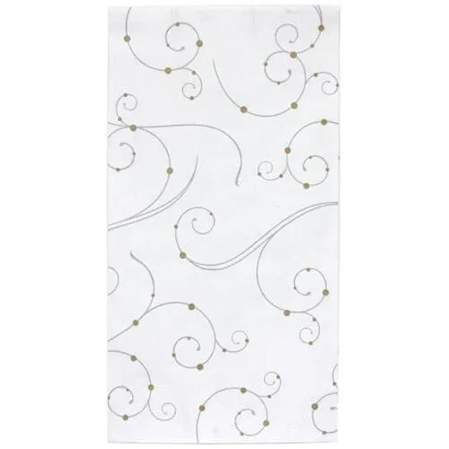 Swirls and Pearls Deluxe Paper Square Dinnerware