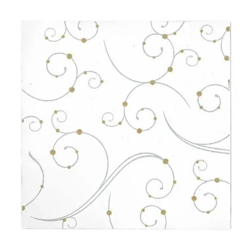 Swirls and Pearls Deluxe Paper Square Dinnerware