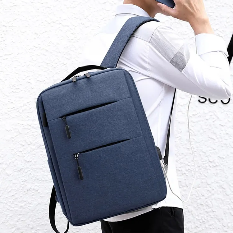 USB Charging Double Shoulder Backpack | Navy