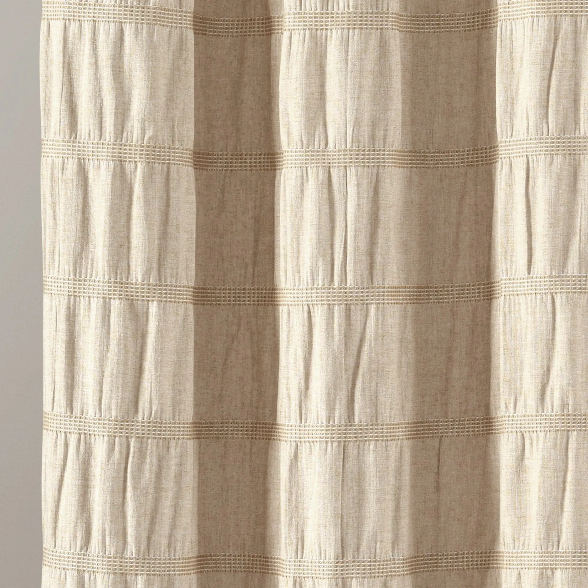 Waffle Stripe Woven Cotton Shower Curtain