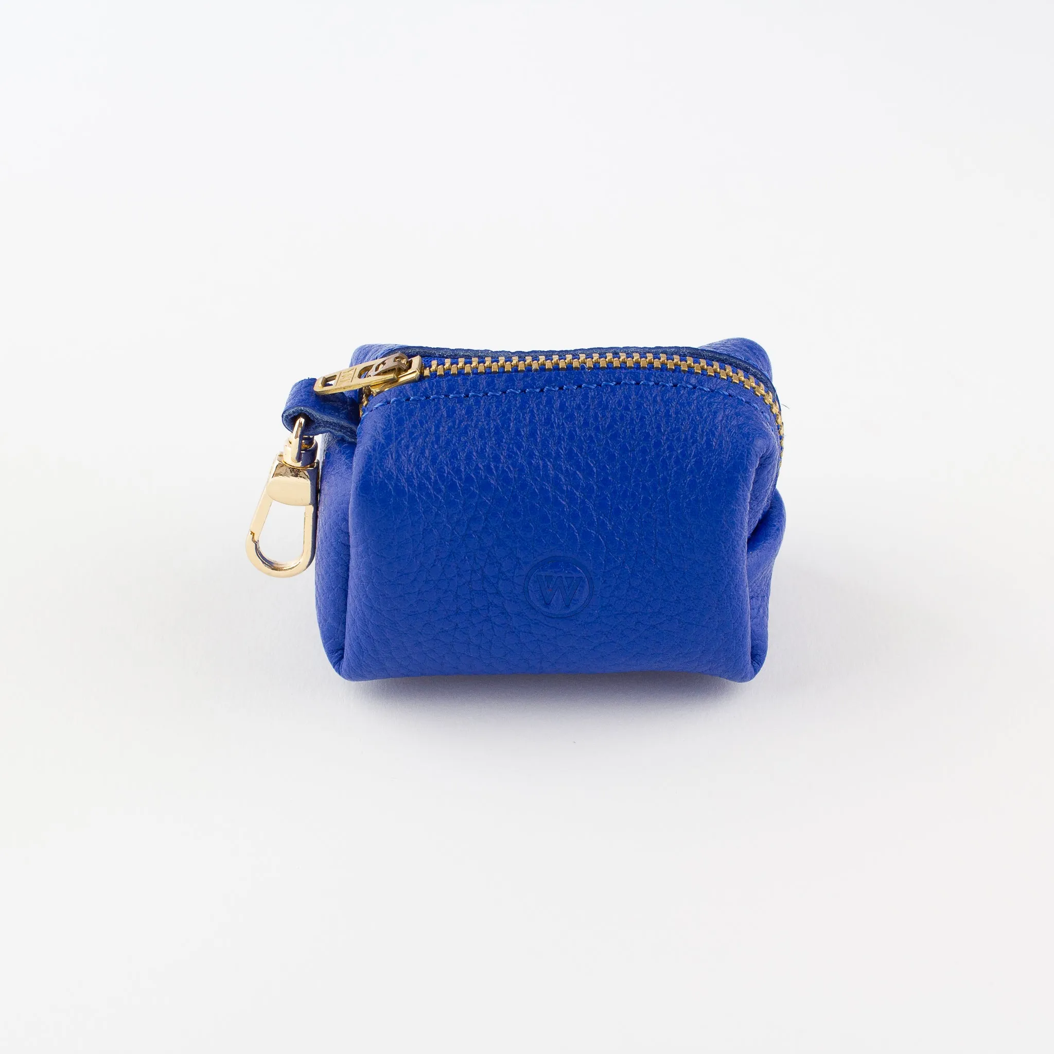 Willow Walks leather poo bag in cobalt