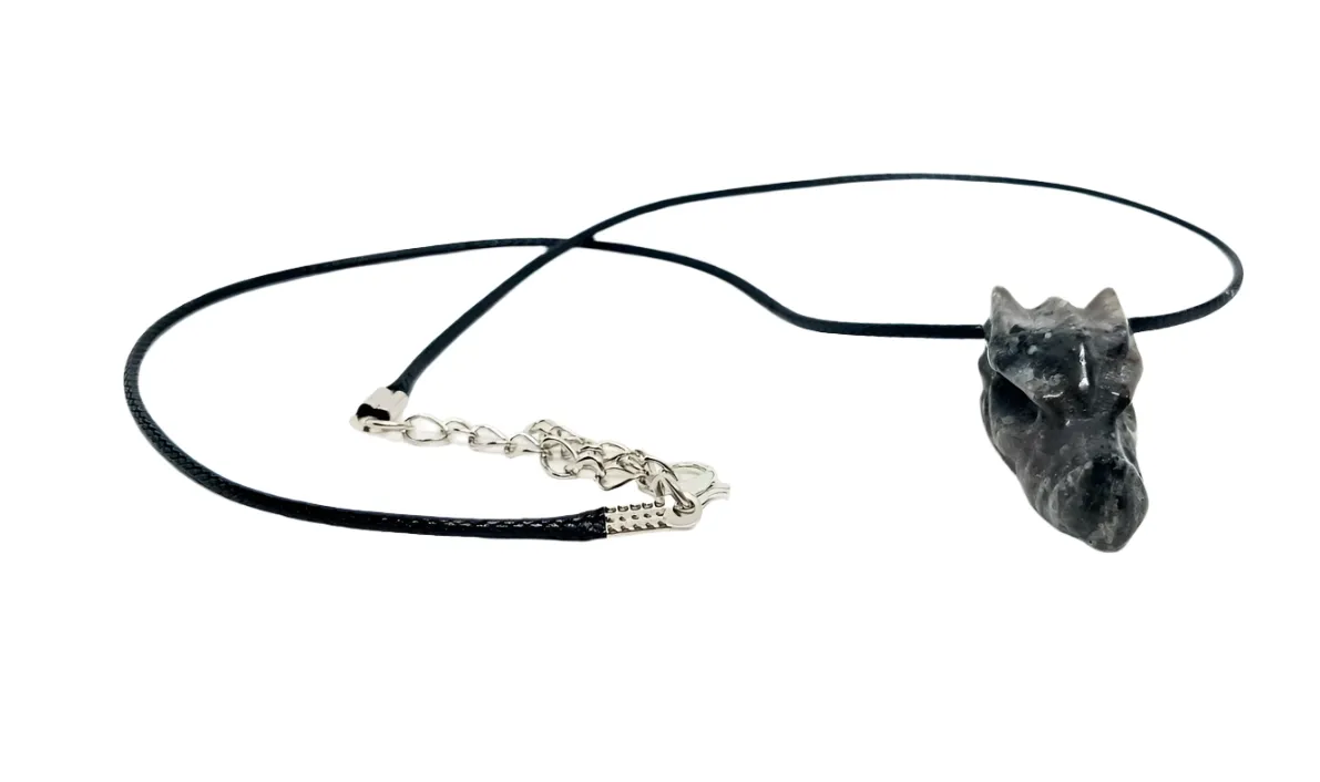 Yooperlite Crystal Dragon Head Pendant Necklace